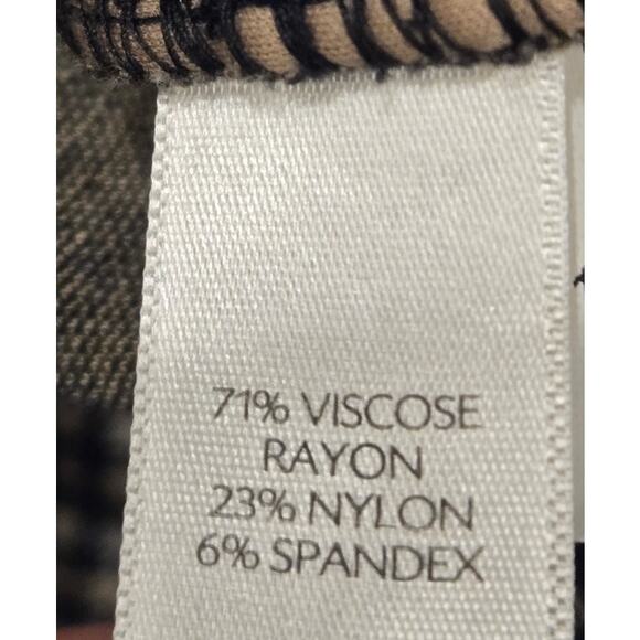 J.Jill Ponte Slim Leg Brown Black Check Pull-on Pants Pockets Womens Large - Picture 6 of 9